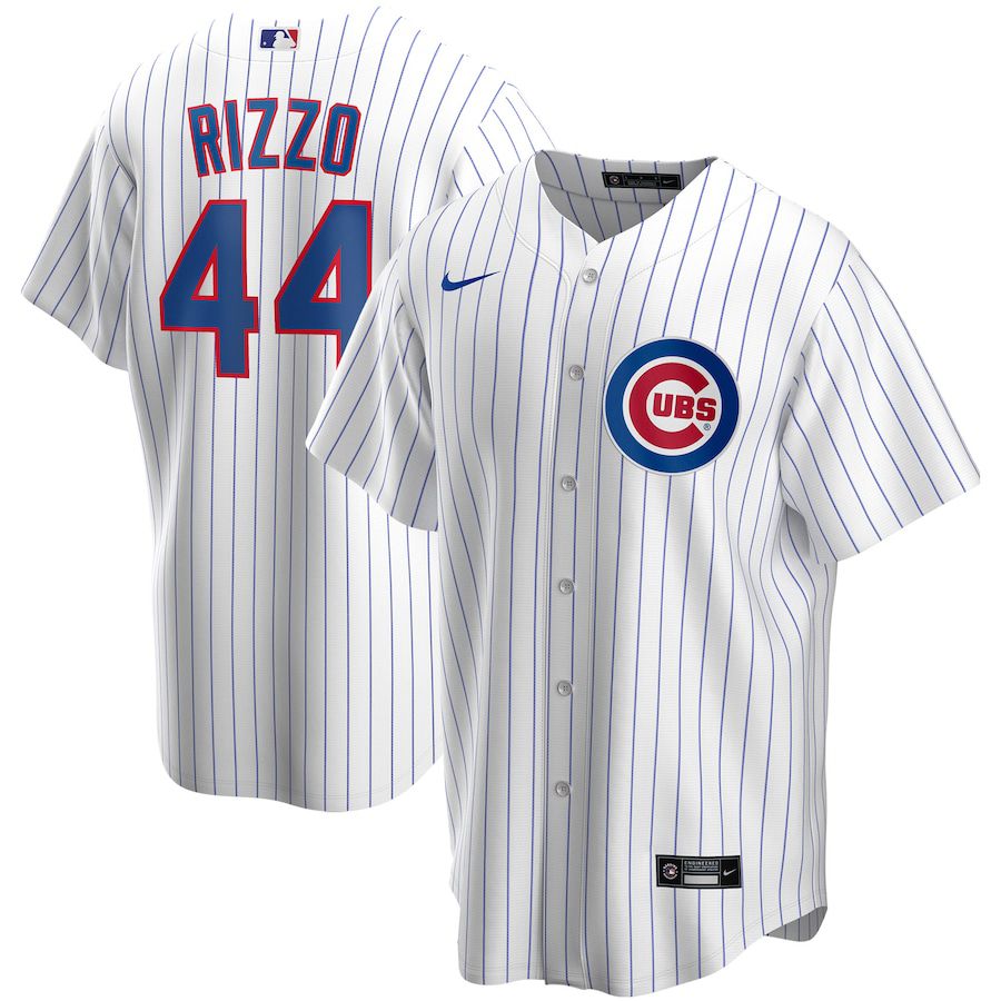 Mens Chicago Cubs #44 Anthony Rizzo Nike White Home Replica Player Name MLB Jerseys